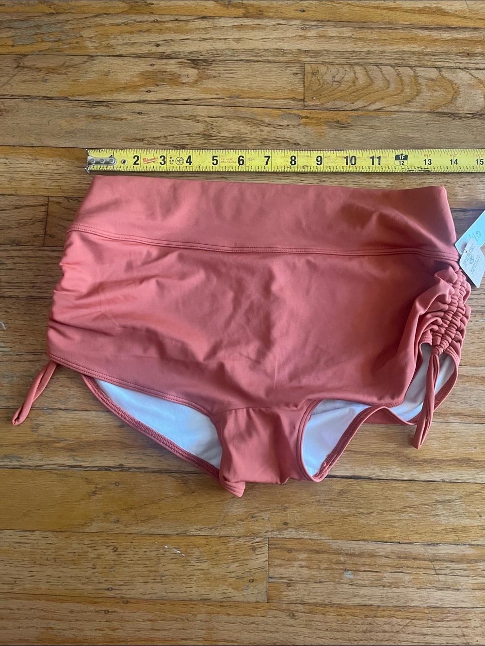 NWT PINK large Women's High-Waist Swim Bottoms in rust